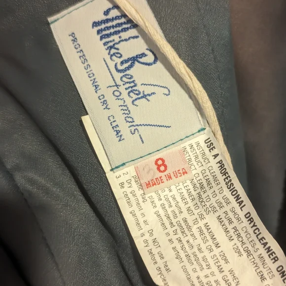 Vintage Mike Benet Formals Green Sequined/Beaded Gown Sz 8 - Picture 5 of 10